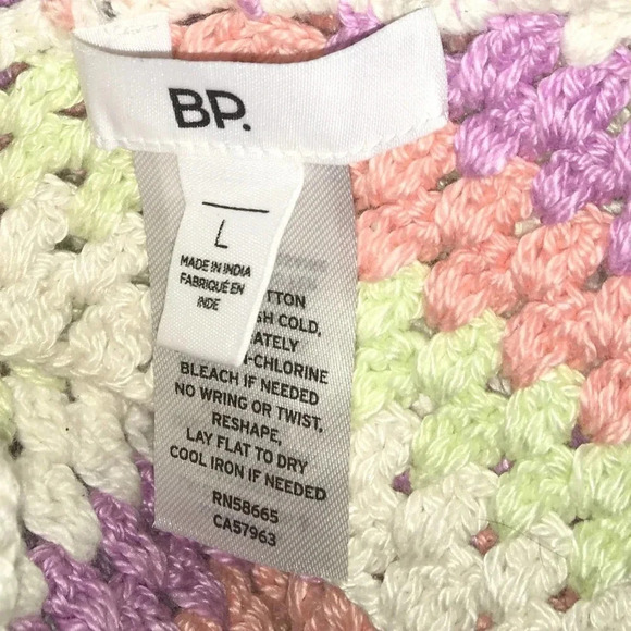 BP Women's Crochet Knit Halter Multi Color Tank Top Purple Large NWT - Picture 4 of 5